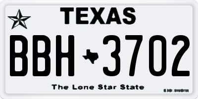 TX license plate BBH3702