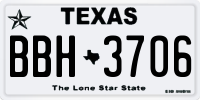 TX license plate BBH3706
