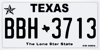 TX license plate BBH3713