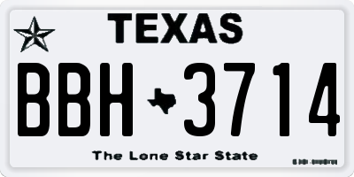 TX license plate BBH3714