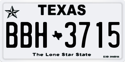 TX license plate BBH3715
