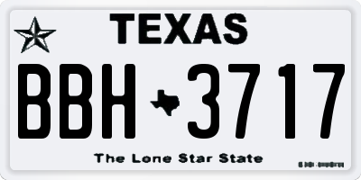 TX license plate BBH3717
