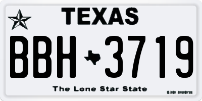 TX license plate BBH3719