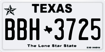TX license plate BBH3725