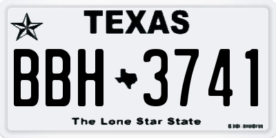 TX license plate BBH3741