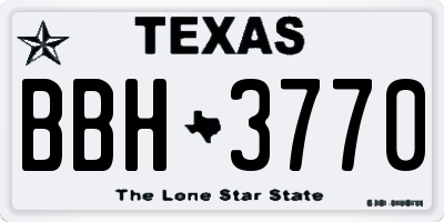 TX license plate BBH3770