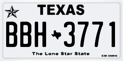 TX license plate BBH3771