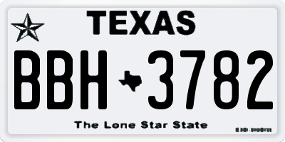 TX license plate BBH3782