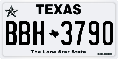 TX license plate BBH3790