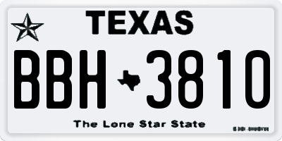 TX license plate BBH3810