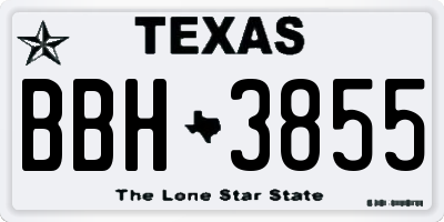 TX license plate BBH3855