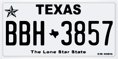 TX license plate BBH3857