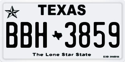 TX license plate BBH3859