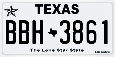 TX license plate BBH3861