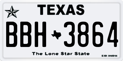 TX license plate BBH3864
