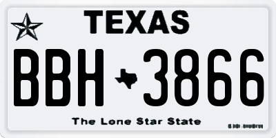 TX license plate BBH3866