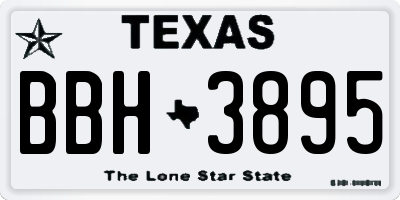 TX license plate BBH3895