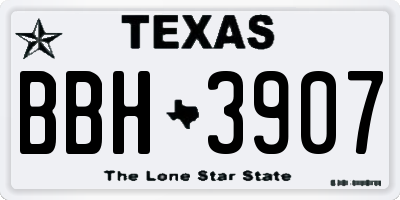 TX license plate BBH3907