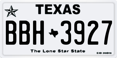TX license plate BBH3927