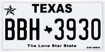 TX license plate BBH3930