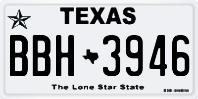 TX license plate BBH3946