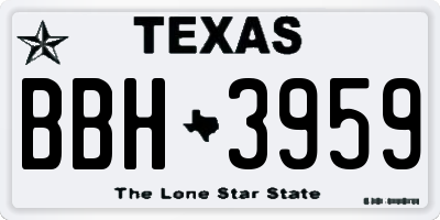 TX license plate BBH3959