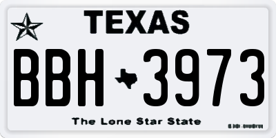 TX license plate BBH3973