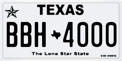 TX license plate BBH4000