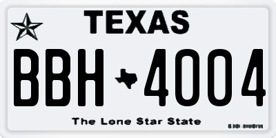 TX license plate BBH4004