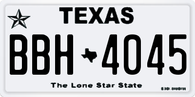 TX license plate BBH4045