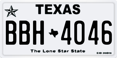 TX license plate BBH4046