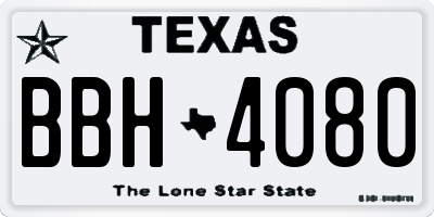 TX license plate BBH4080