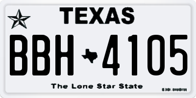 TX license plate BBH4105