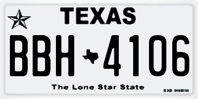 TX license plate BBH4106