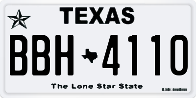 TX license plate BBH4110