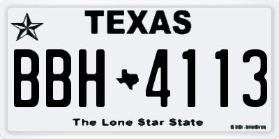 TX license plate BBH4113