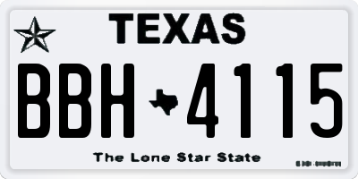 TX license plate BBH4115