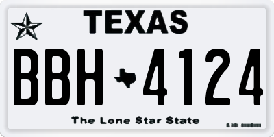 TX license plate BBH4124