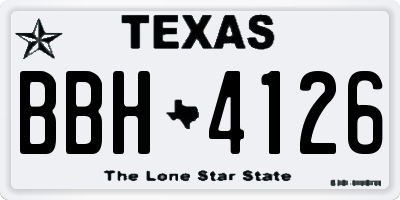 TX license plate BBH4126