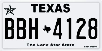 TX license plate BBH4128