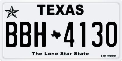 TX license plate BBH4130
