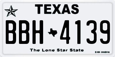 TX license plate BBH4139