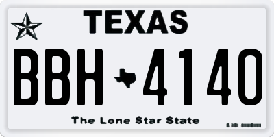 TX license plate BBH4140