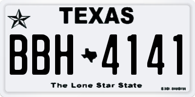 TX license plate BBH4141