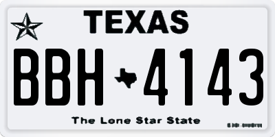 TX license plate BBH4143