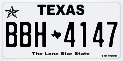 TX license plate BBH4147