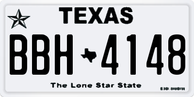 TX license plate BBH4148