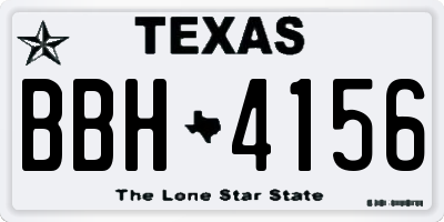 TX license plate BBH4156