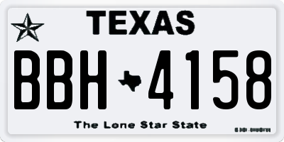TX license plate BBH4158