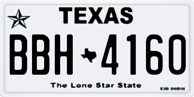 TX license plate BBH4160